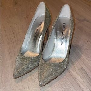 Stuart Weitzman Silver Heels Elegant Stiletto Pumps